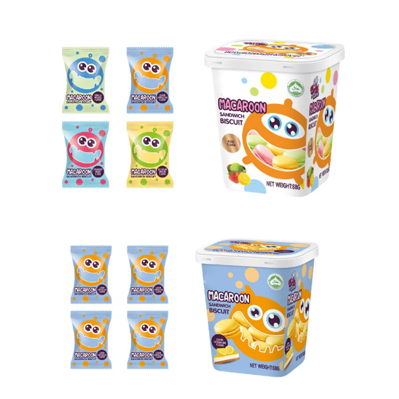 88g Strawberry Yogurt Vanilla Matcha Flavor Exotic Snack Carton Biscuits biscuits and cookies Macaron Sandwich biscuits