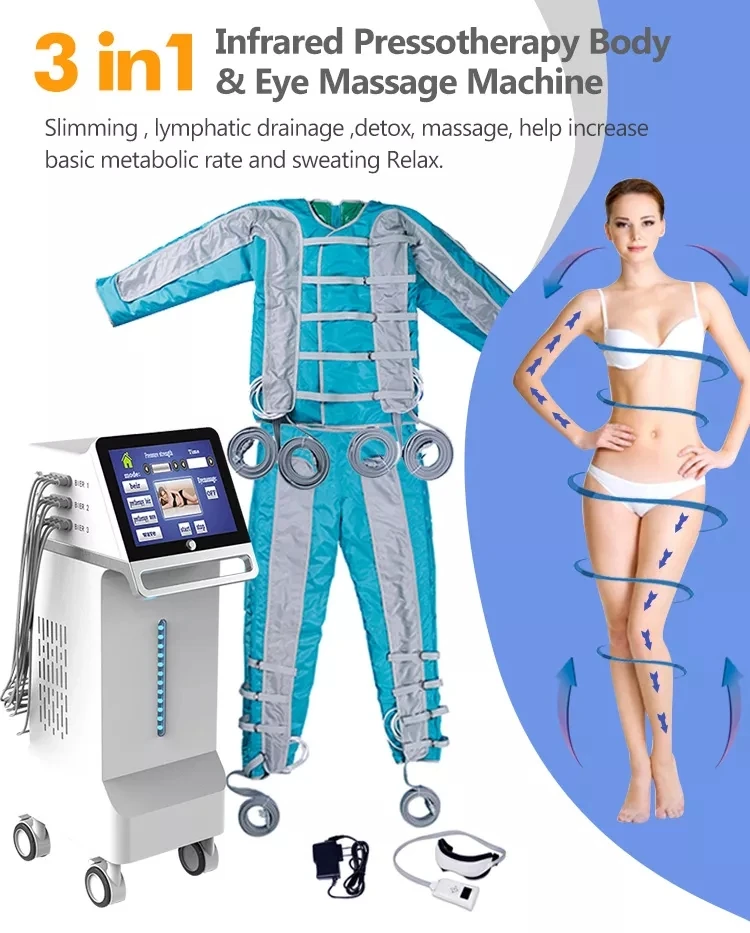 Quality Air Pressure Suit 24 Air bags Pressotherapy Fat Burning Lymphatic Drainage Massage Beauty Machine Body Suits Blanket