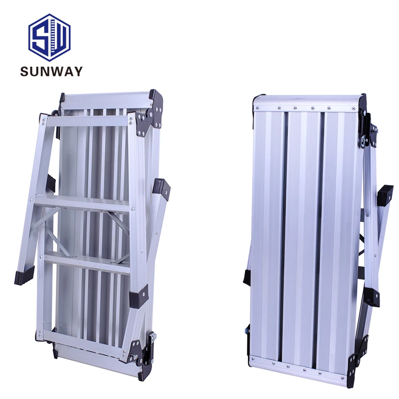 Light Weight Foldable Aluminum Ladder Working Platform  Car Washing Ladder