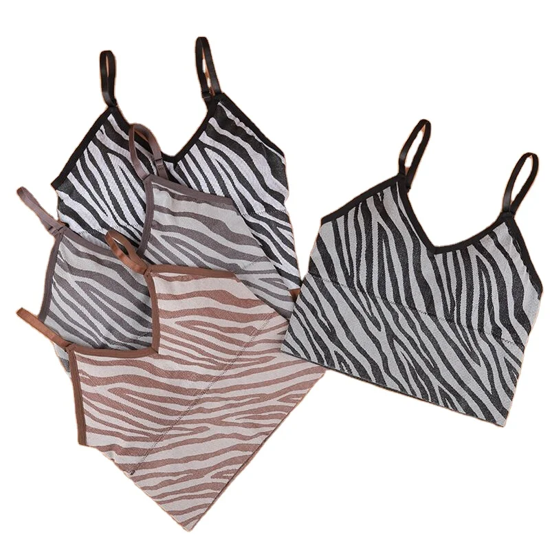 Fashion zebra pattern Back chest sports high quality seamless bra Tube Top Wrapped Chest Girl Lady Vest Seamless Bra Yoga bra