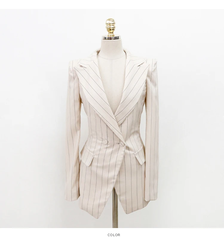 YHX9 Wholesale 2 Pieces Navy Striped Fashion Women Formal Business Suit Design Ladies Office Skirt Suits