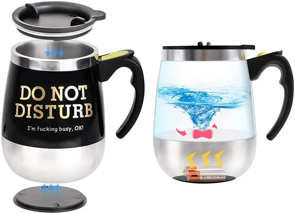 Yeway 450ml automatic Stirrer coffee  Customized office stainless steel new smart Magnetic stirring cup self stirring mug warmer