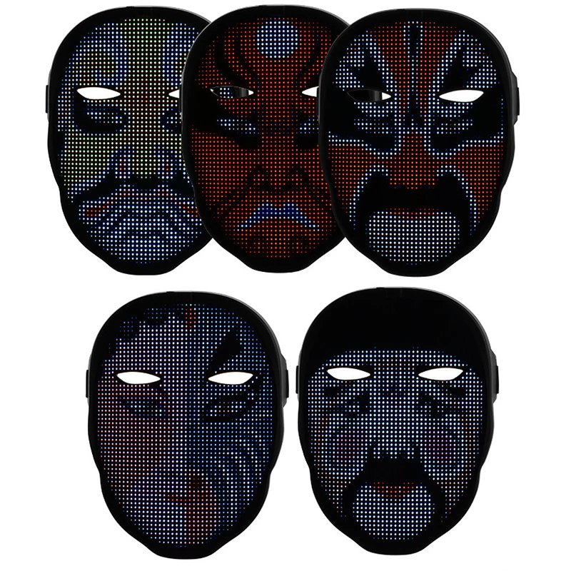 App Control Program Led Face Changing picture mask led full color Face Mask animated face changing led mask for halloween party