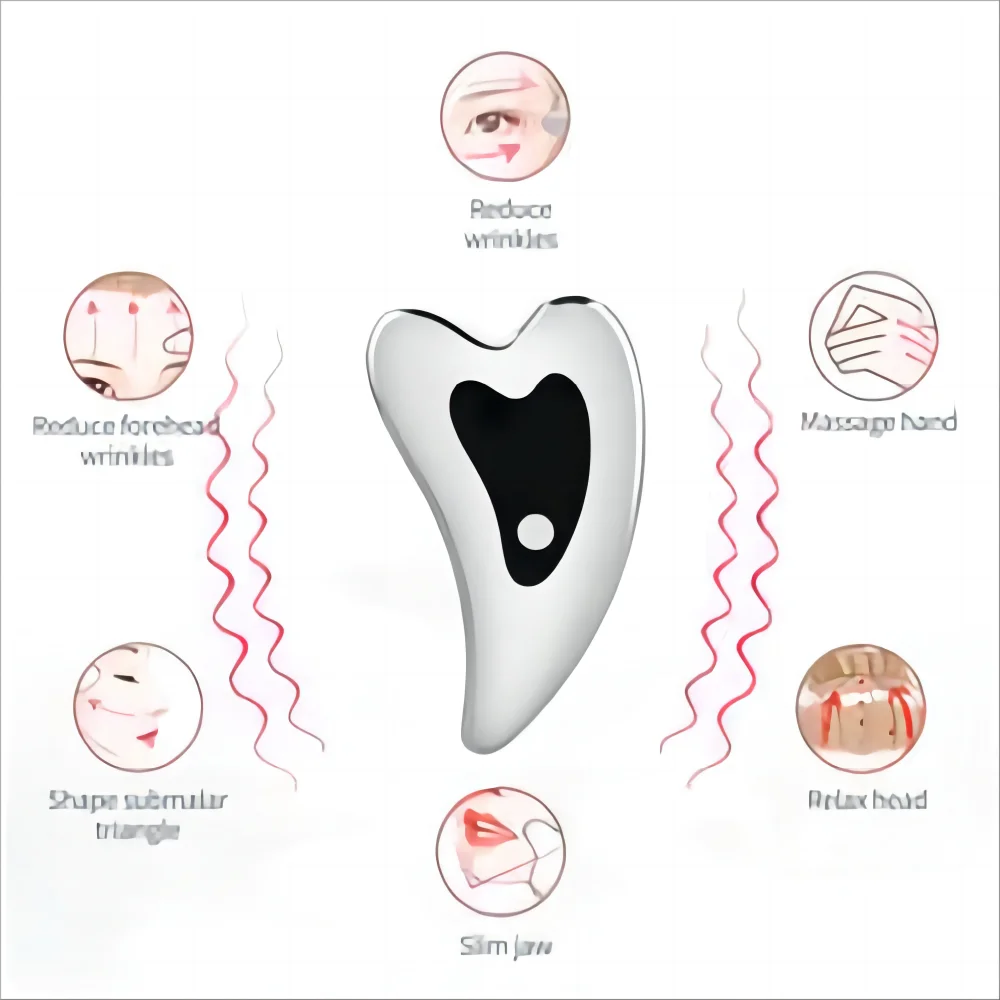 Gua sha массаж тела в форме сердца USB зарядка gua инструмент для лица