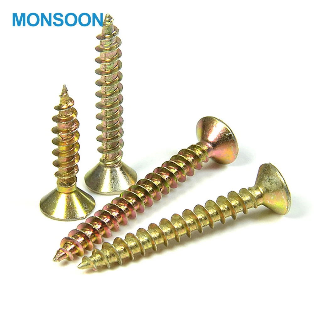 MONSOON China Wholesale Furniture Hardware Counter Sunk Chipboard Screw Wood Chipboard Screw Zinc Coated