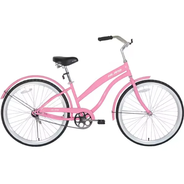 JOYKIE 26 Inch Adult City Bike Pink Beach Cruiser Bicycle for Woman,OEM Lowrider Bike