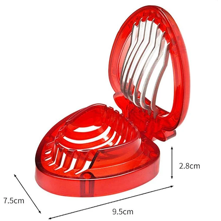 Wholesale Kitchen Gadgets Stainless Steel Fruit Heart Shaped Shell Slicer Shredder Strawberry Boiled Egg Cutter