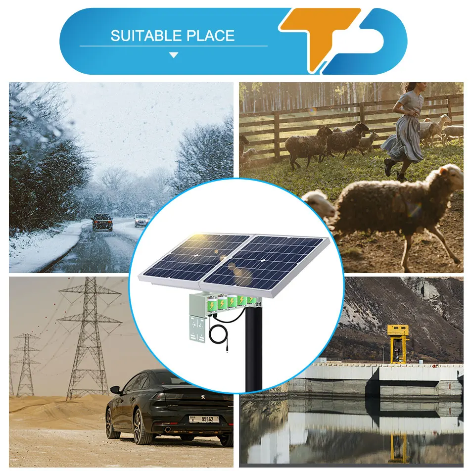 TecDeft 30W monolithic solar panel 30Ah LifePO4 battery DC12V 2A IP67 Solar system CCTV camera CE RoHS can be customized