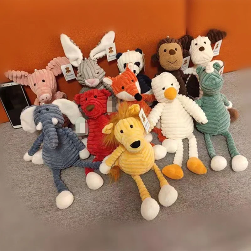 Wholesale plush baby doll soft animal striped cotton doll newborn gift bunny plush custom dog toy