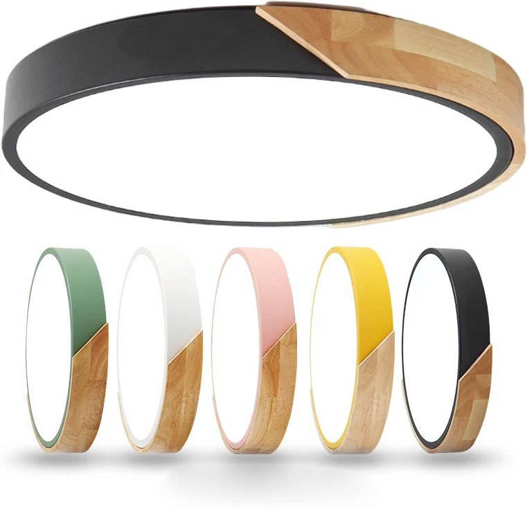 SAA CE CB ERP 3 years warranty 16w 24w 300mm 400mm 500mm 600mm wooden round ceiling lights for bedroom