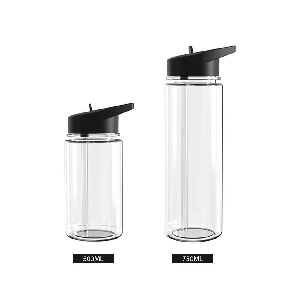 Easy taking eco friendly bpa free single wall plastic drinks straw clear tritan plastic sports water bottle with straw