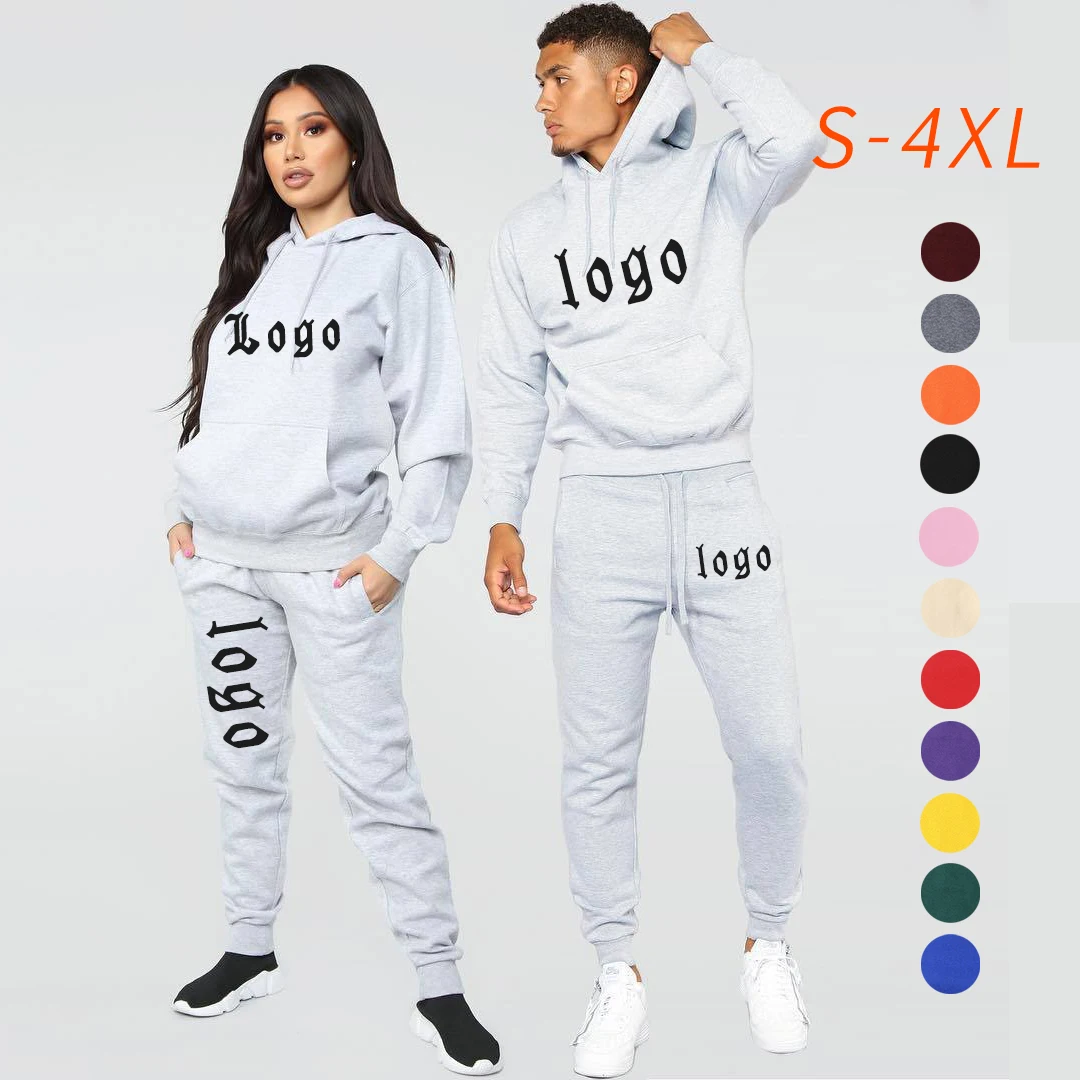 2022 унисекс тренировочная одежда для бега с индивидуальным логотипом, уютные комплекты оверсайз, хлопковая флисовая толстовка, мужской женский спортивный костюм, спортивный костюм для пары