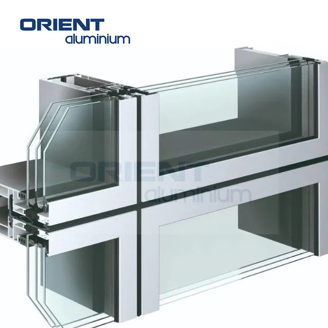 Insulated Glass Aluminium Facade Energy Saving Soundproof Reflective Low-e Curtain