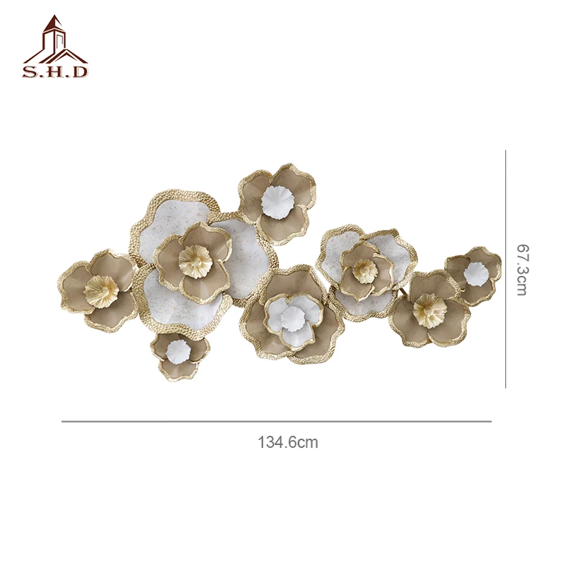 Living Room Sofa Background Wall Decoration Bedroom Wall Decoration Fashion Flowers Wrought Iron Wall Decoration