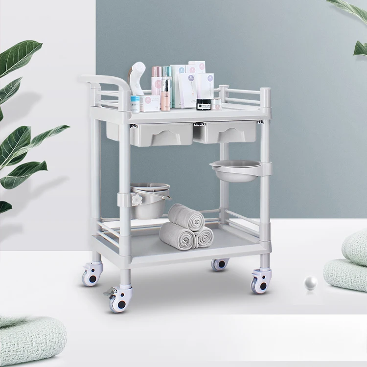
ABS Hospital Dressing Trolley 3 Shelves Medical Utility Cart 