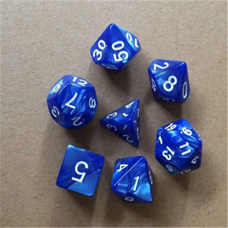 5Color lot Mixed Color D10 Ten Sided Gem Transparent Dice For RPG For DDG Set of 10 Dice Playing Games