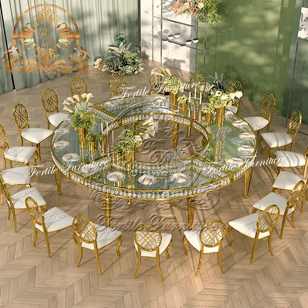 Unique Design stainless steel dining table set for sale