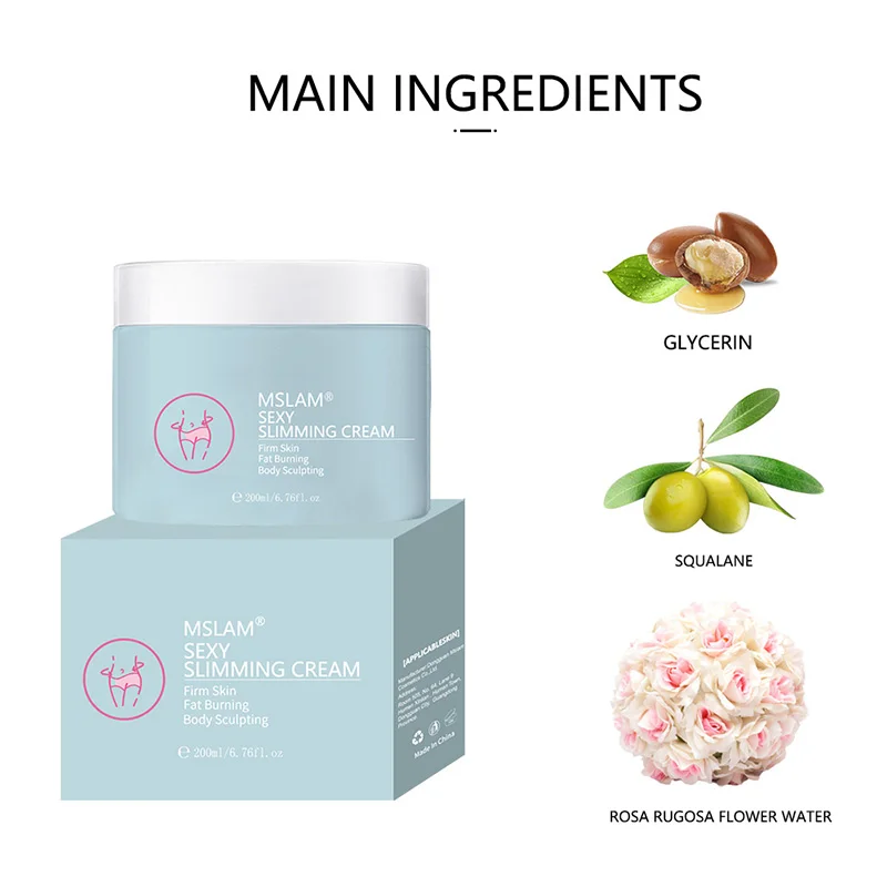 Source Factory Ready Stock New Product MSLAM Sexy Body Slimming Cream 200ml hot cream fat burning