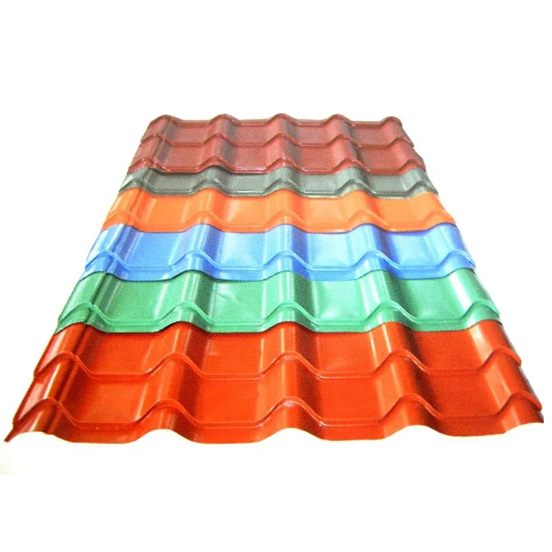 Corrugated zinc roofing sheets stock building materials PPGI Color Coated RAL9002 prepainted