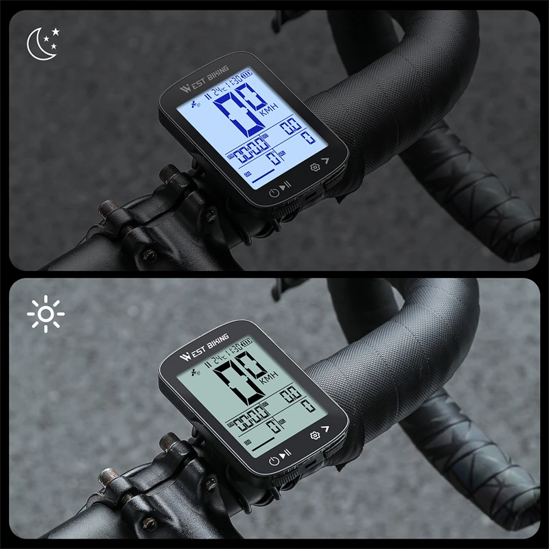 WEST BIKING Intelligent GPS Bike Computer IPX7 Waterproof Bicycle Computer 20 Hours Battery Life Cycling Computer Cycle