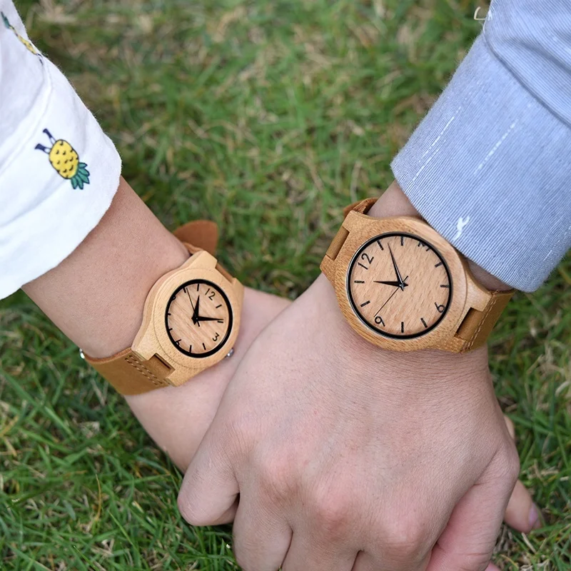 Wood Accessories Watches Casual Smd Resistormboo Case Leather Strap Women Dress Wristwatch Men Watch Custom for Couple Box 2020