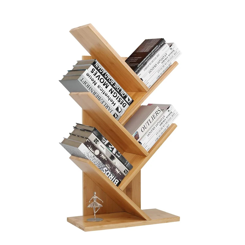 Multi-functional Modern Bamboo Tree Shape Book Shelf Display Bookshelf for Living Room Home and Office