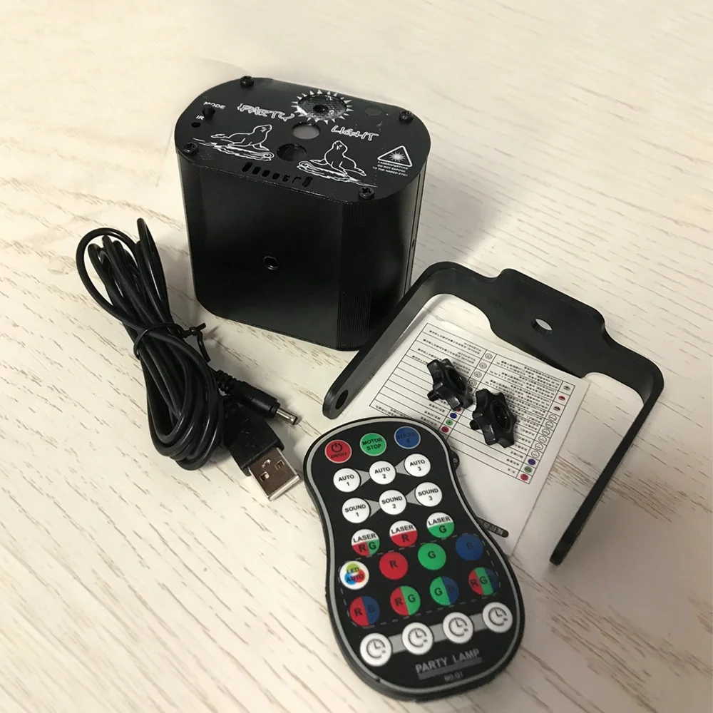 Professional DJ Stage 2 Holes 60 Patterns RGB LED Disco Light Laser Projector Lights Music Control Party Light For Wedding Bar