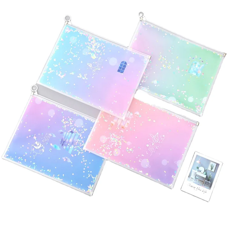 
Eco-friendly Waterproof PVC Plastic zipper File a4 document folder bag 