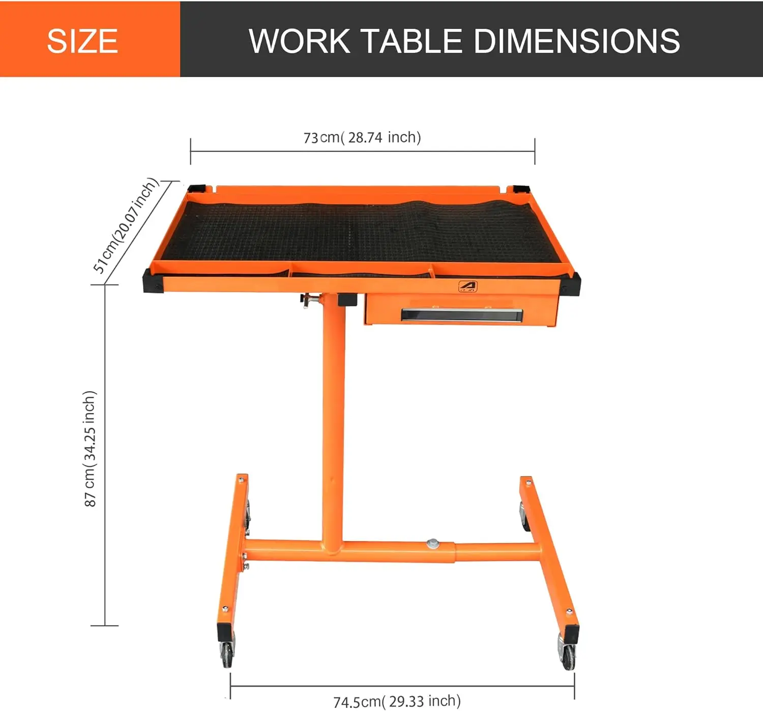 Custom Heavy Duty Adjustable Tear Down Work Table Tool Cart on Wheels with Drawers  Mobile Tool Storage Cart