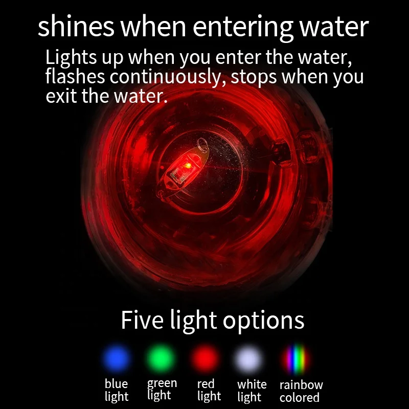 LED Fishing Spoons Underwater Flasher Lights 5cm Metal Bait Saltwater Bass Trolling Deep Drop Light