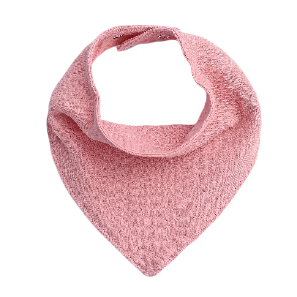 2021 Gots Organic Bamboo Cotton Solid Color  baby bandana drool bibs for Boys and Girls