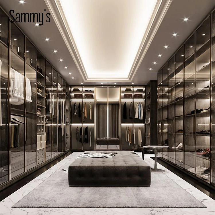 2022 New Style Bedroom Wardrobe Set Furniture Walk in Closet Wood Cabinets