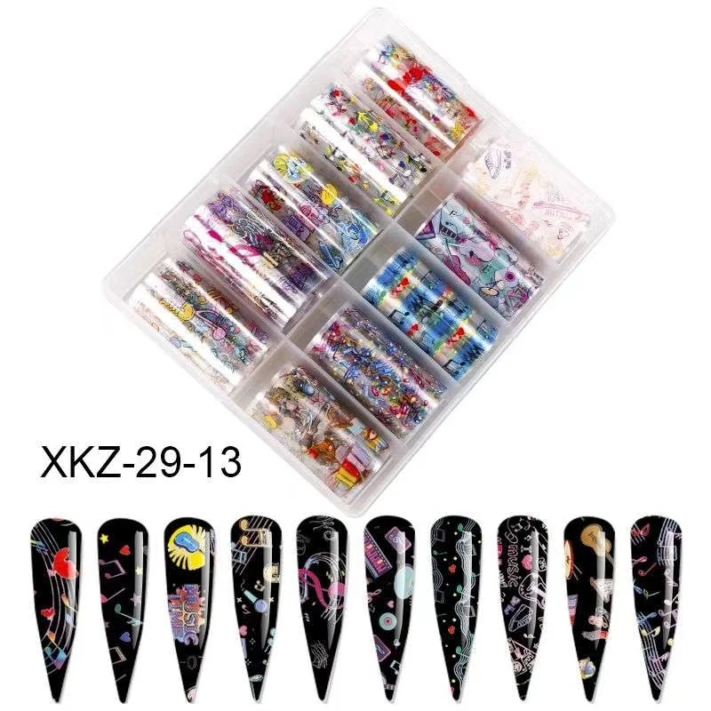 Factory direct sales laser sticker nail art rainbow transfer sticker