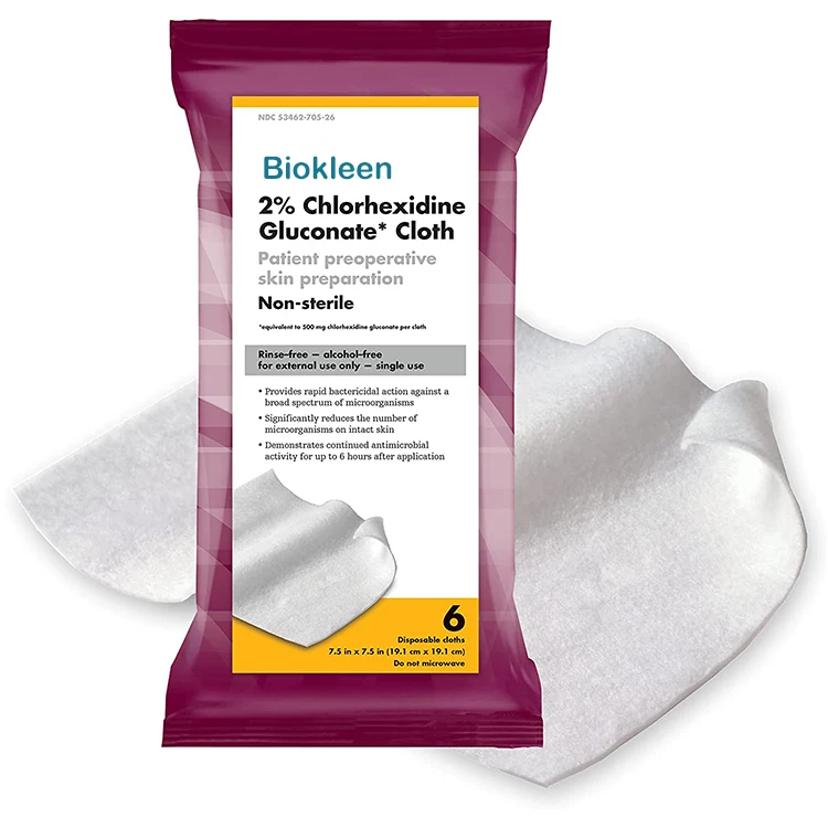 Lookon 2% Chlorhexidine Gluconate (CHG) Cloths Adult Wipes Organic Adult Cleaning Wipes Factory Adult Cleaning Wet Wipes