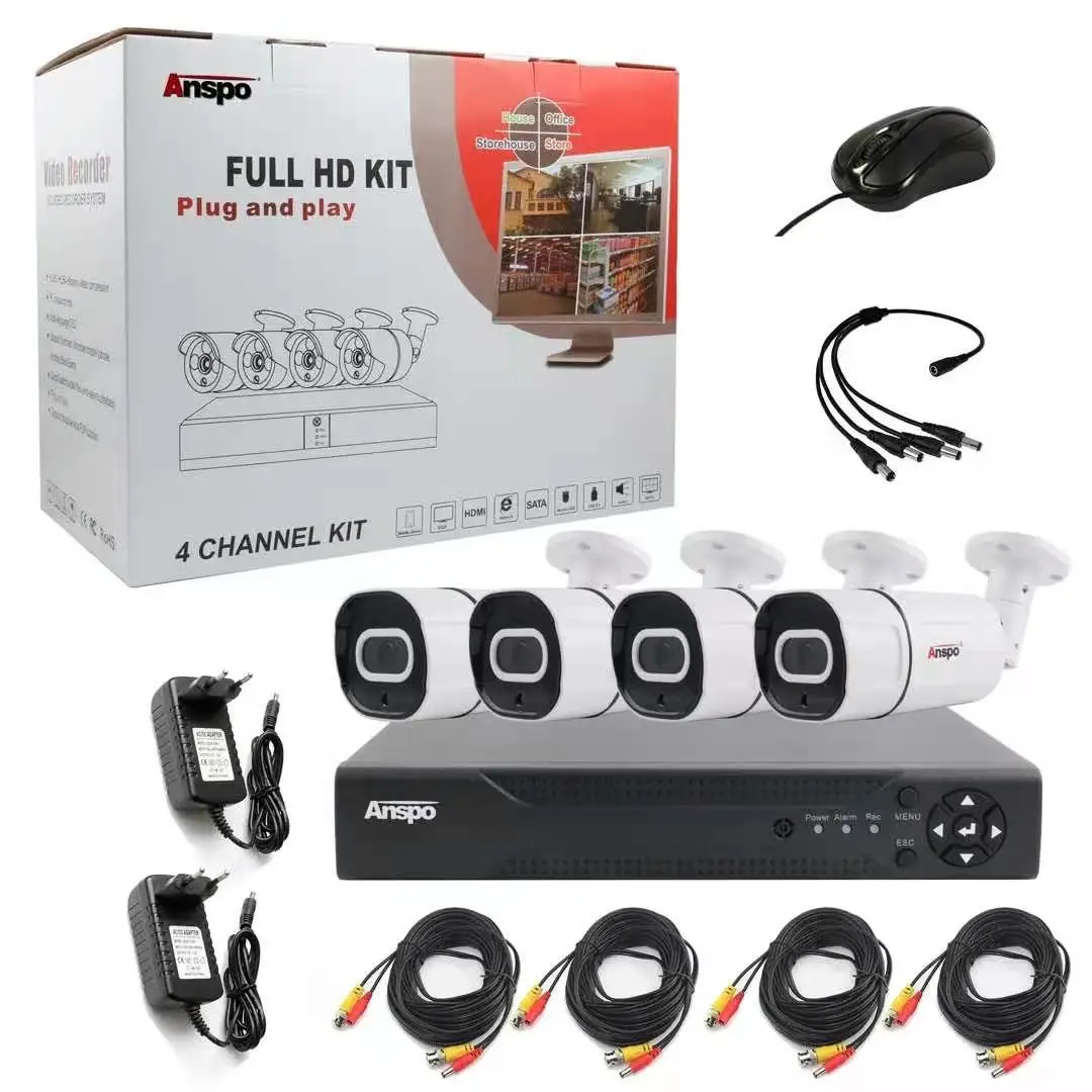 chip price 1080P CCTV DVR Camera Kits 4 Channel DVR KIT waterproof indoor