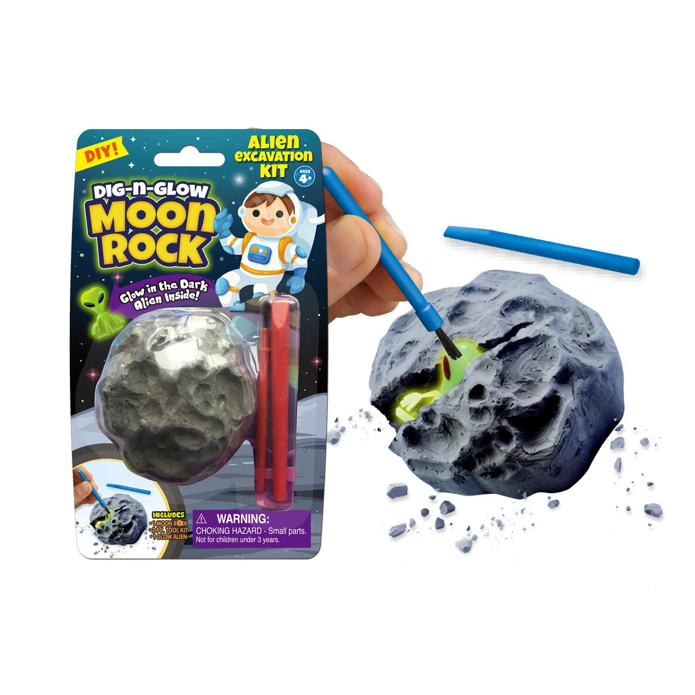 Newest Product 2023 Custom Action Glow In Dark Figure Fossil Excavation Dig Alien Toy