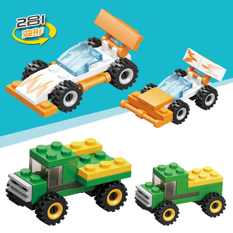 6IN 1 Building blocks Mini toy car  Candy gifts for kids  Building blocks car