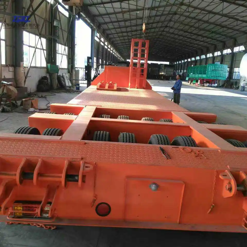 Low Bed Trailer Heavy Duty Semi Trailer Trucks Stainless Steel 2024 in Stock 2 3 4 Axles 20 Ft 40 Ft Transport Semi-trailer ZCST
