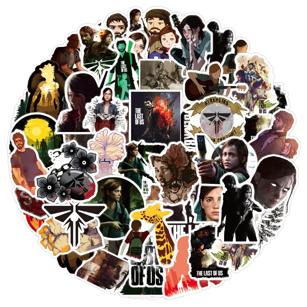 50Pcs Game The Last of Us Vinyl Decorative Stickers For Game Console Laptop Bottle Refrigerator Vinyl Label Pack