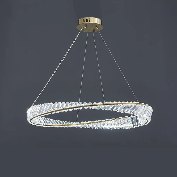 hotel  luxury golden lighting lustre cristal modern  ceiling chandelier design led circle  classic crystal pendant light