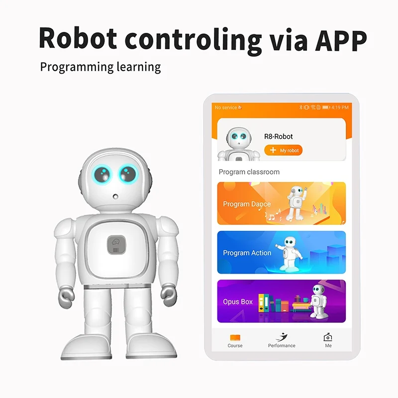 Reeman Music Kids Robot Toy Interactive Intelligent Artificial Intelligence Kids Toy Robot Voice Control Cute Telefono Wifi APP