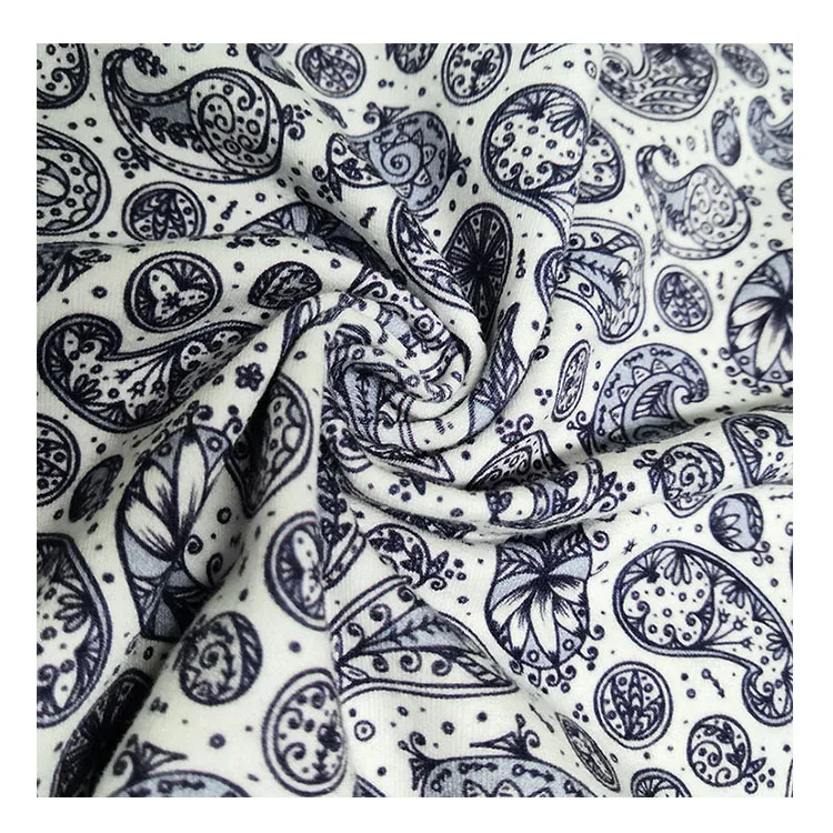 Хлопчатобумажная и Бамбуковая ткань на заказ Высококачественная бамбуковая французская махровая с цветочным рисунком от