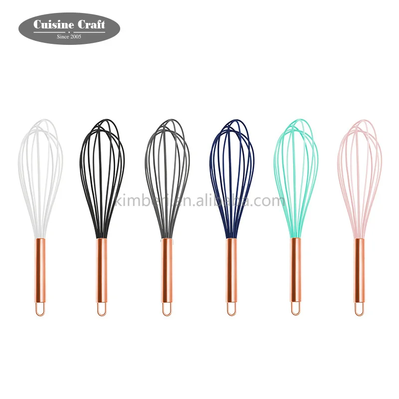 Hot selling 5 wires 9' stainless steel manual egg beater egg whisk with silicone handle