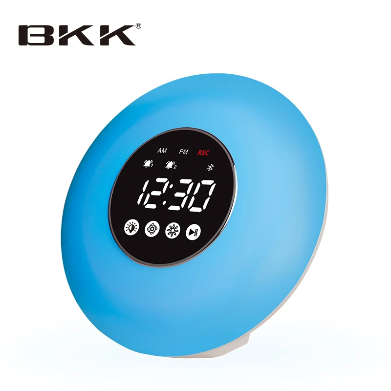 HQ BKK Wireless portable  DIY Ringtone Mini Alarm Clock music player with atmosphere light bluetooth Speaker