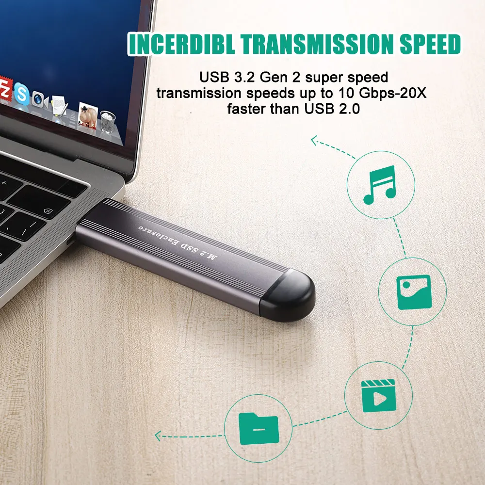 Type C+USB 2 in 1Nvme M.2 SSD Enclosure External Hard Disk Drive 2.5 Inch m.2 hdd case sata laptop ssd mobile disk box cases
