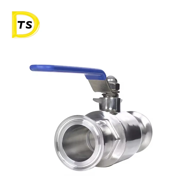Food grade triclamp through ball valve Solid stainless steel Ball Valves Sanitary tri clamp Clamped Ball Valve