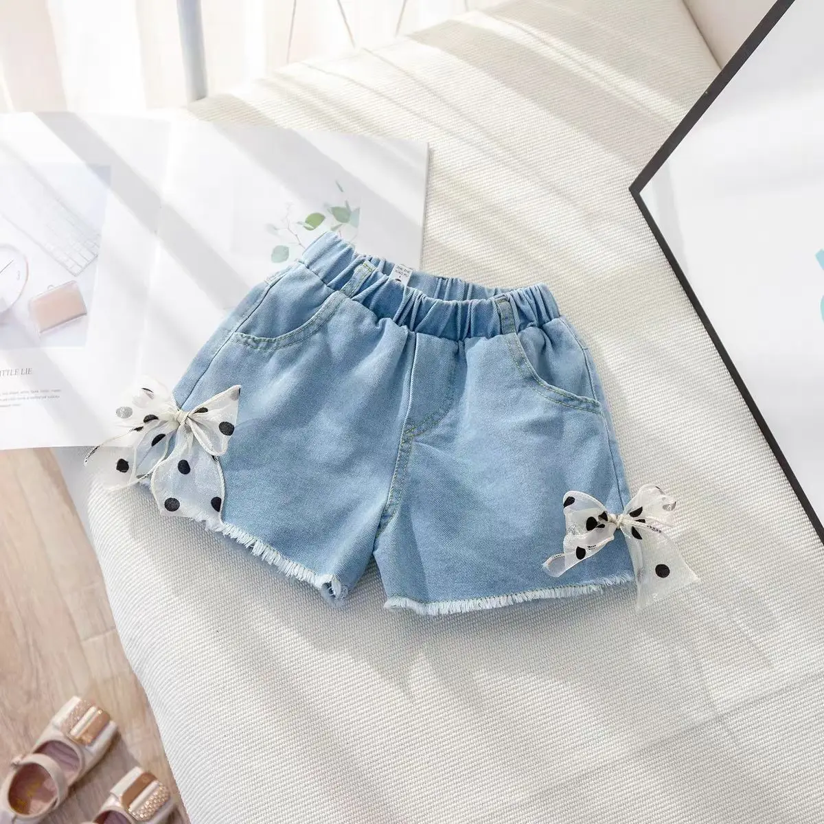 2023 New Fashion toddler girls short jeans summer solid short denim hot shorts for girls
