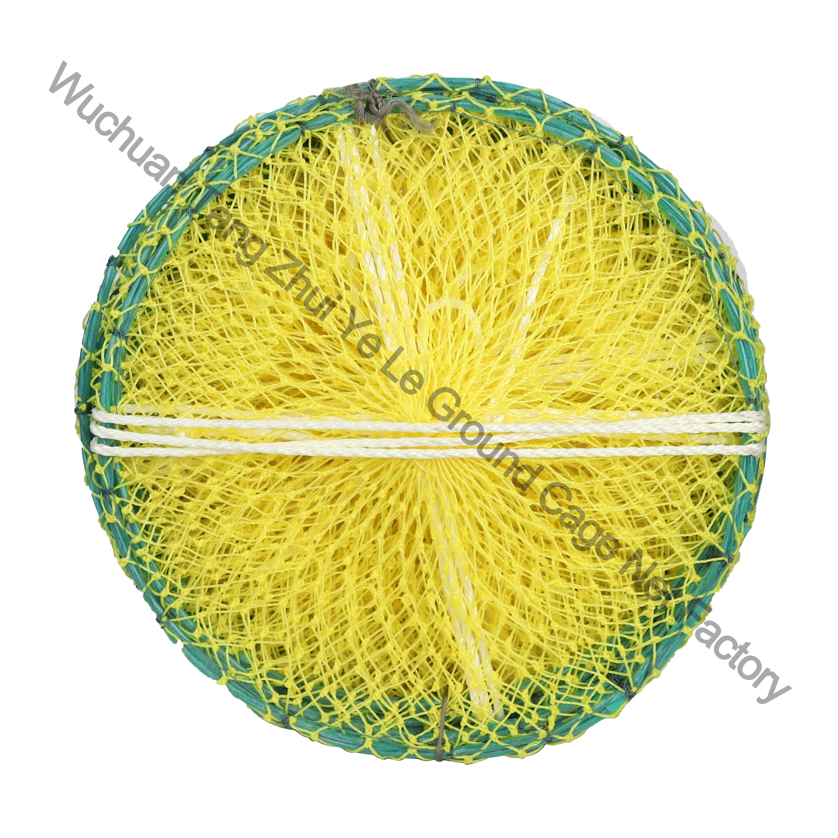 2022 New Product Factory Wholesale Foldable Stainless Steel Ring PE Mesh Crab Cage 5cm Mesh.