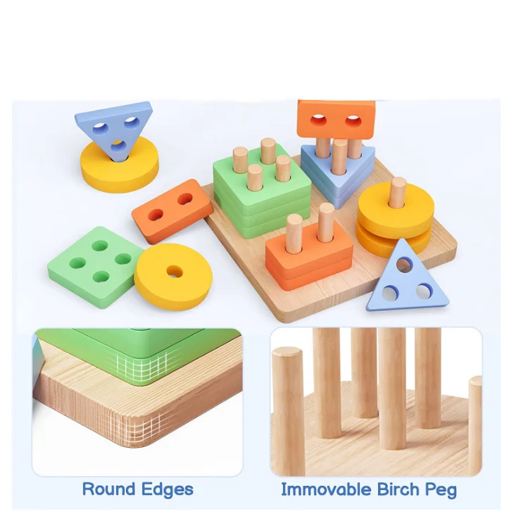 preschool learning educational toys color recognition shape sorter blocks for toddlers