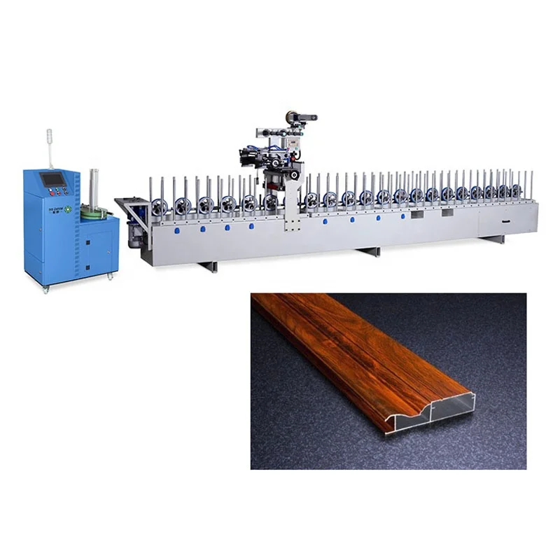 Aluminum MDF wood finish profile wrapping machine